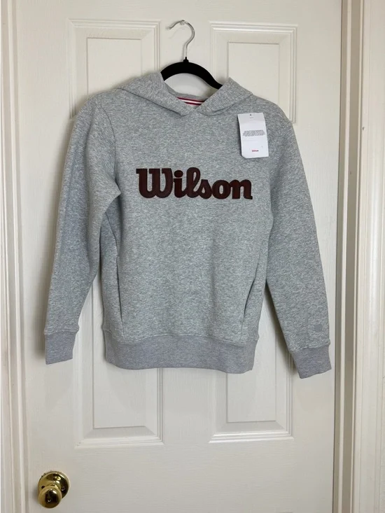 Wilson Gray Pullover Hoodie with Maroon Script Logo size M - Picture 2 of 6